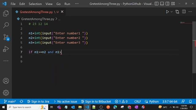 Greatest Number among Three Numbers | Python смотреть онлайн