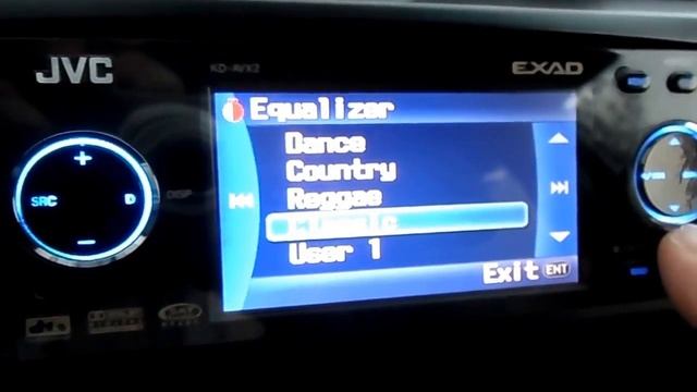 Настройки звука JVC KD AVX2