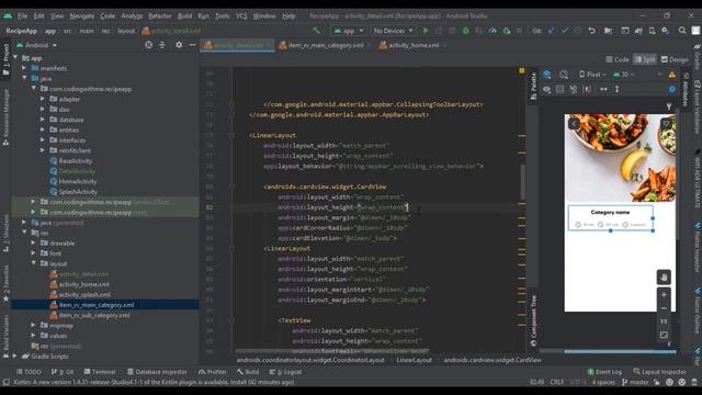 Food Recipe App Kotlin | Details Screen Recipes | Android Studio | Part 7 смотреть онлайн