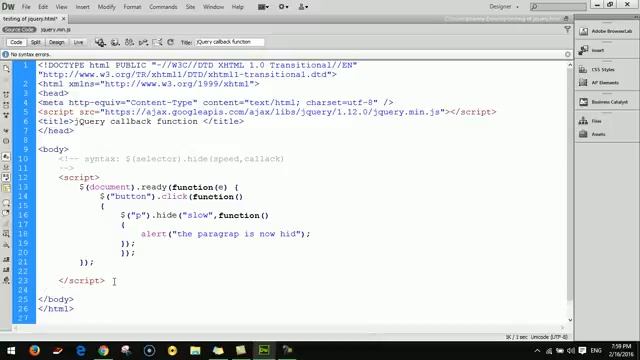 Tutorial jQuery for beginner| callback function (Part 12) смотреть онлайн