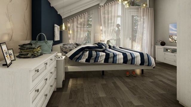 Варианты интерьера спальной комнаты на мансарде(Bedroom interior options) смотреть онлайн