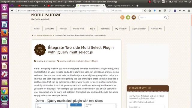 Integrate Two side Multi Select Plugin with jQuery multiselect.js смотреть онлайн