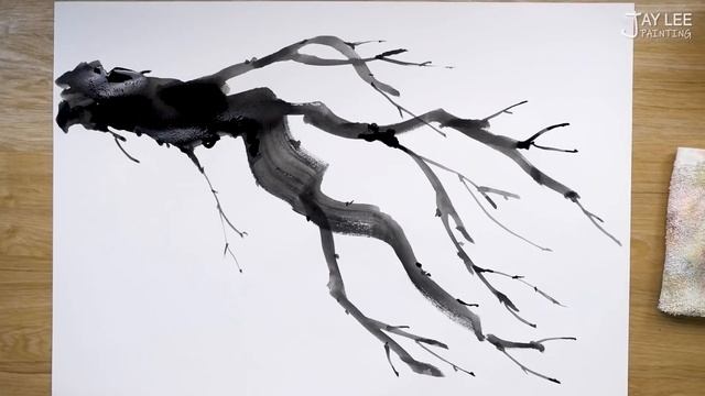 Easy Cherry Blossom Painting | Splatter Painting Technique in Watercolor смотреть онлайн