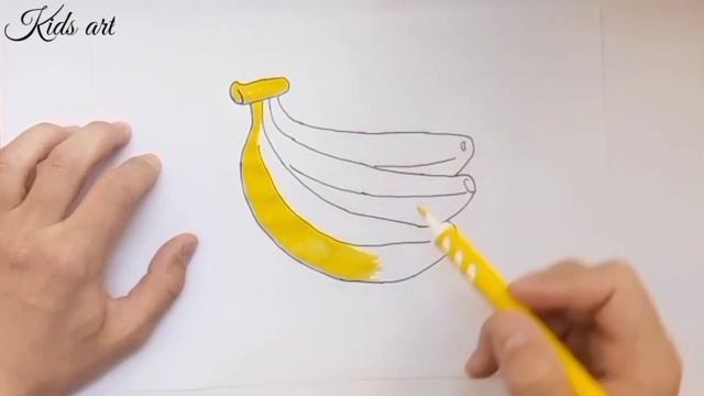 How to draw a banana picture Banan rasmi qanday chiziladi Как нарисовать банан на картинке смотреть онлайн
