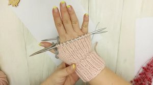 Варежки спицами "Индийский клин". Подробный МК