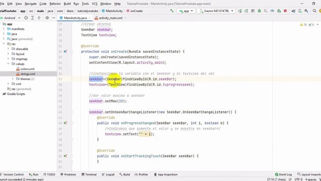 Control Seekbar - Capturar el valor del seekbar y Mostrar en el TextView en Android Studio смотреть онлайн