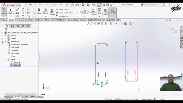 SOLIDWORKS Blocks (make blocks , insert blocks , save blocks) смотреть онлайн