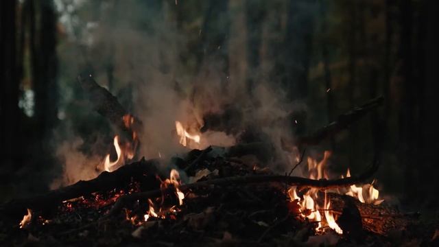 Звуки костра, треск дерева смотреть онлайн