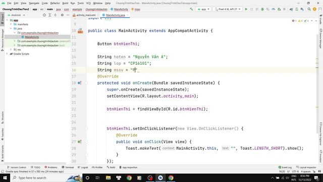 Chương trình đầu tiên : Hiển thị thông tin sinh viên trong Android смотреть онлайн