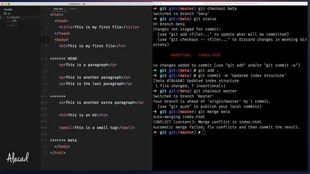 06 Learn Git from Scratch Auto Merging Conflict Issues смотреть онлайн