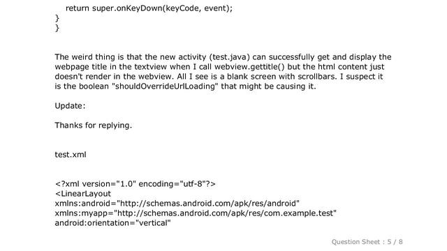 Android : Opening new android activity with a webview shows a blank (white) screen instead of the h смотреть онлайн