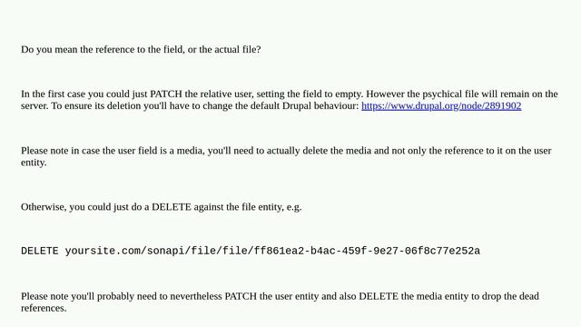 How to remove an uploaded file with JSON:API? смотреть онлайн