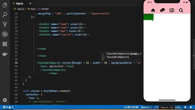React naitve Touchable Opacity with example in hindi смотреть онлайн