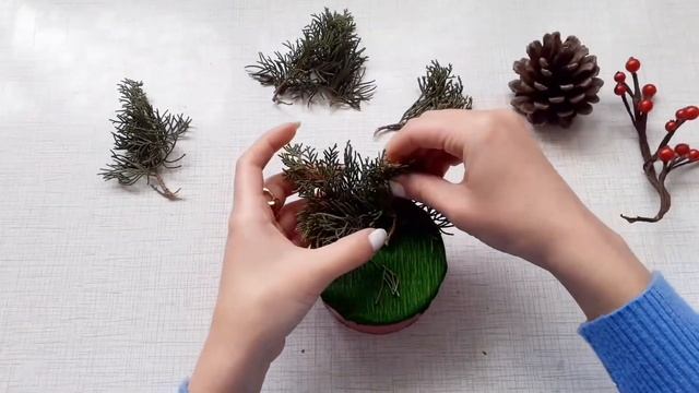 Новогодняя композиция своими руками смотреть онлайн