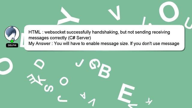 HTML : websocket successfully handshaking, but not sending receiving messages correctly (C# Server) смотреть онлайн