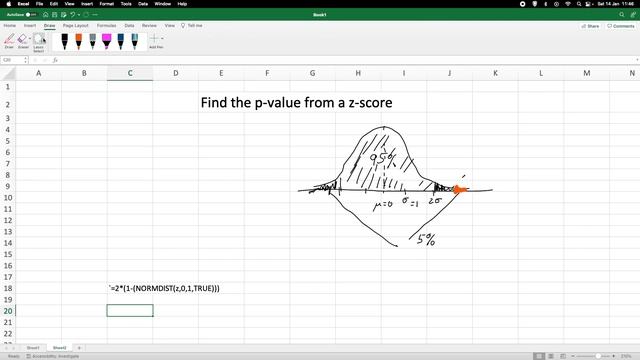 Find the p-value from a given z-score смотреть онлайн