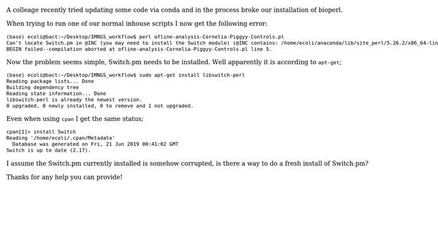 Can't locate Switch.pm even when installed (2 Solutions!!) смотреть онлайн