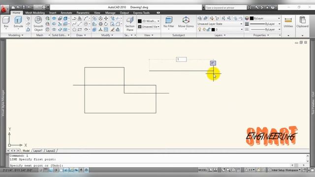 AutoCAD 2010 #line, #Erase and #Dal commands used смотреть онлайн