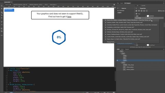 Создание HTML-интерфейса с помощью Dreamweaver. Часть 2 (Verge3D) смотреть онлайн