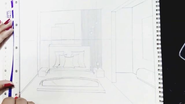 How To Draw Room Sketch in One point perspective || Step by Step || #Saba Naseem #sketch смотреть онлайн