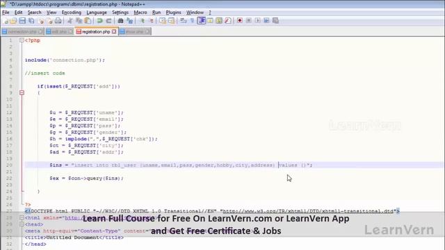 How to Insert Data in Database Using PHP MySQL? | Video in Hindi | LearnVern смотреть онлайн