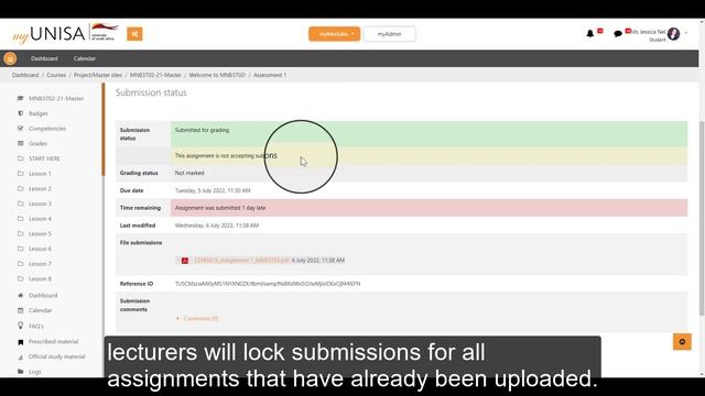 DLO-40: myModules - Assignment submission status page смотреть онлайн