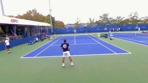 Roger Federer Training Court Level View - ATP Tennis Practice