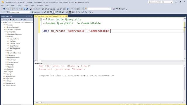 Rename a table in sql смотреть онлайн