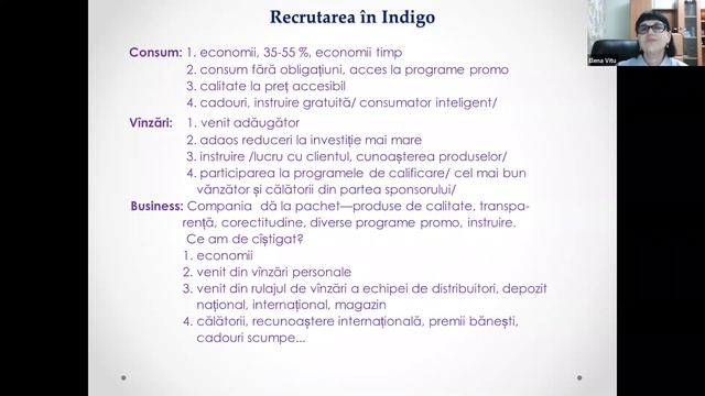 Calificările Indigo 2020 2021  Vinzarea și Recrutarea   Succesul în Afacere  Vorbitor Elena Vitu