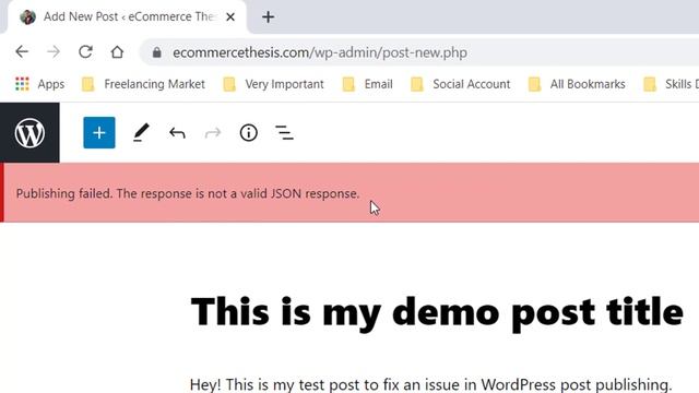 Publishing failed. The response is not a valid JSON response. WordPress Error, ✅ Fixed смотреть онлайн