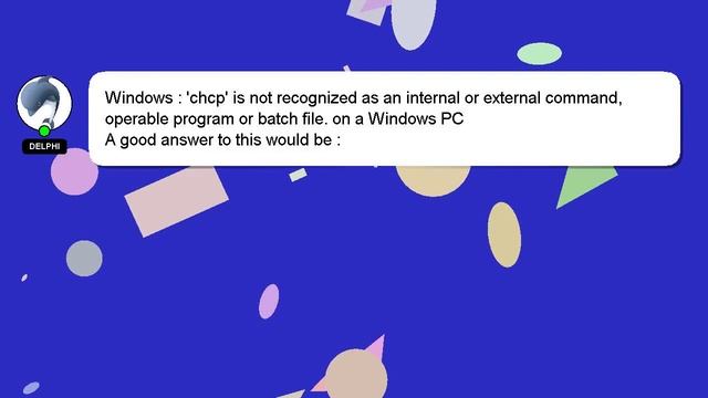 Windows : 'chcp' is not recognized as an internal or external command, operable program or batch fi смотреть онлайн