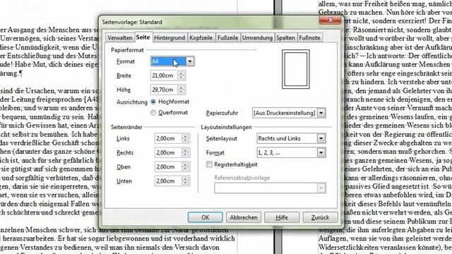 01 das Seitenformat auf DIN A4 einstellen - OpenOffice / LibreOffice Writer смотреть онлайн
