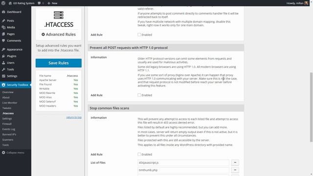 GD Security Toolbox Pro: HTACCESS смотреть онлайн