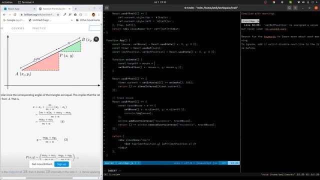React Hooks, Mouse Trail, Neovim, Fun code смотреть онлайн
