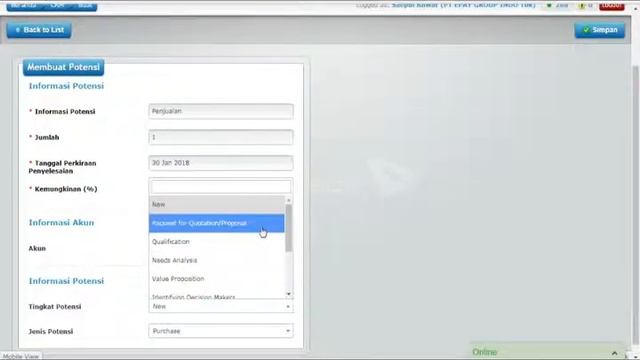 OfficeCentral Indonesia Tutorial (CRM): Cara Menambahkan Data Potensi смотреть онлайн