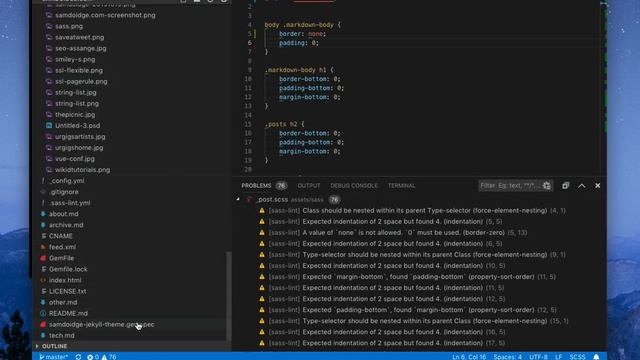Sass Lint Visual Studio Code extension смотреть онлайн