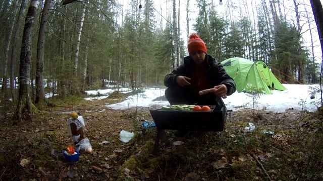 Поход в лес с ночёвкой к реке Шуя#Жарю барбекю колбаски и овощи#Выпивка#Отдых18+) смотреть онлайн