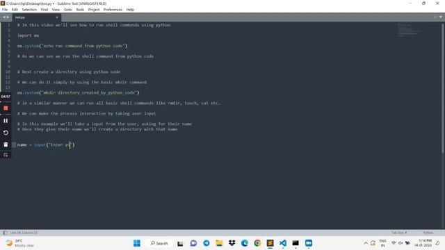 Bash (Shell) commands using Python code смотреть онлайн