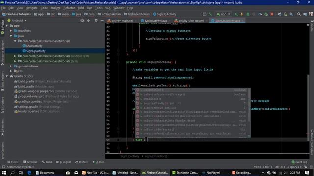 signup with firebase | Part 2 | Android tutorials | Java смотреть онлайн