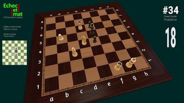 #34 Daily Chess Puzzle [mate in 1 move] Problem with 3D solution | Checkmate смотреть онлайн