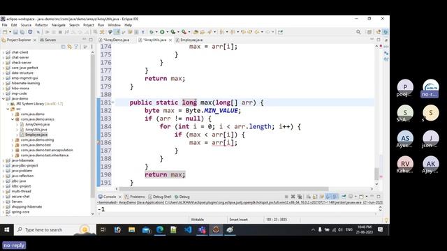 Java Industrial Training | Array Printing | Array max | Array min | Array sorting смотреть онлайн