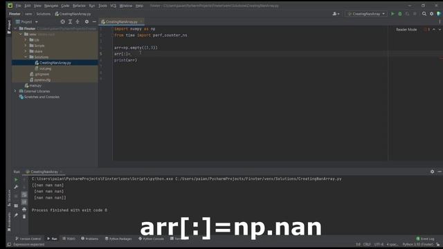 How to Create a NumPy Array and Fill It With NaN Values? смотреть онлайн