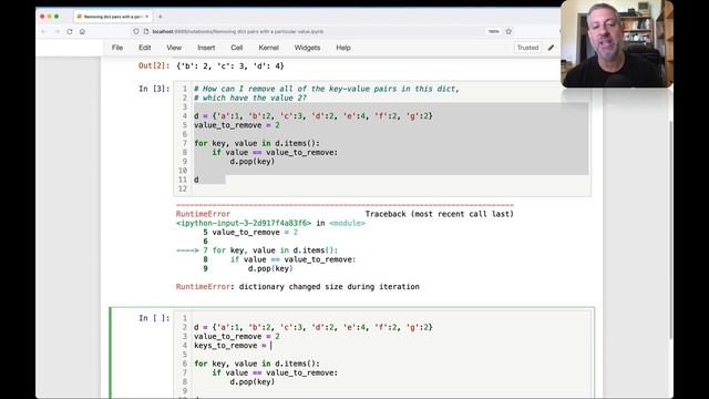 Removing all pairs in a dict with a certain value смотреть онлайн