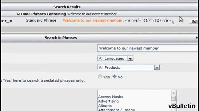 vBulletin Find and Edit Phrases смотреть онлайн
