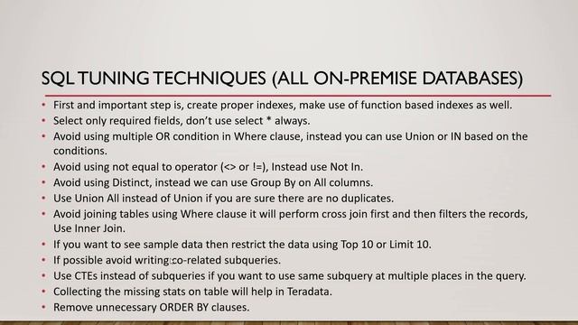 Performance Tuning Of SQL Queries смотреть онлайн