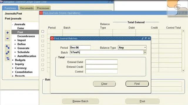 Oracle 11i Financials E-Business Suite - General Ledger - Post journals смотреть онлайн