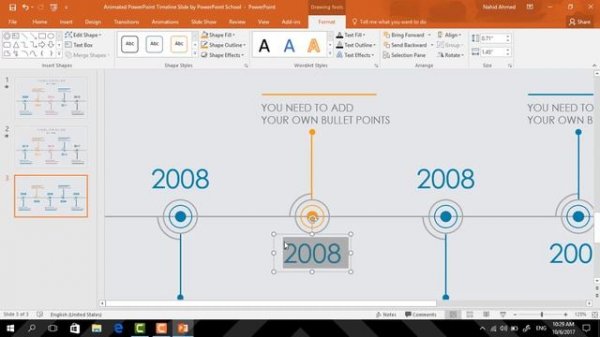 Animated PowerPoint Timeline Slide Design Tutorial