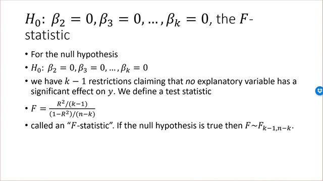 Hypothesis testing, several restrictions – the F-test смотреть онлайн
