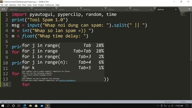 Hướng dẫn làm tool spam bằng python смотреть онлайн