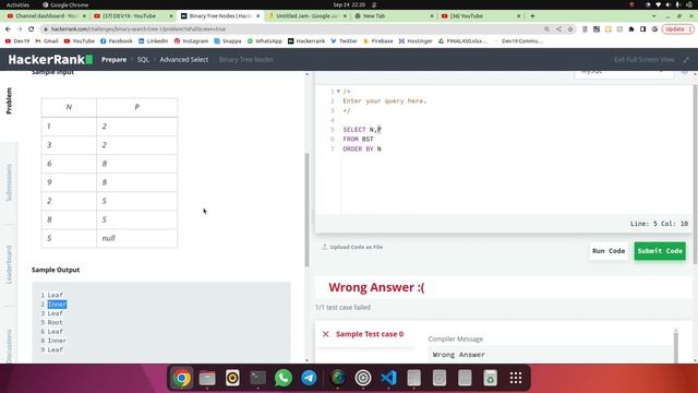 #23 Binary Tree Nodes | HackerRank SQL Solutions #sql #oracle #pivot #hackerrank смотреть онлайн